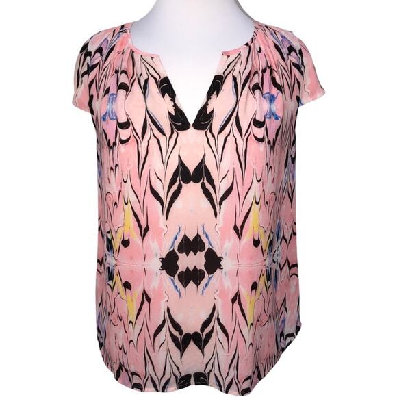 J Crew Cap Sleeve Marble Print Top 4 EUC - Picture 2 of 9